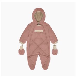7AM rose dawn baby’s Benji snowsuit brand new. Mittens included. 12-24 mos.